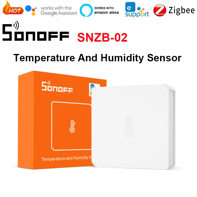 SONOFF SNZB02 ZigBee Temperature And Humidity Sensor EWeLink APP Real-time Monitoring Work With ZBBridge Alexa Google Smart Home |