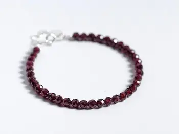 length,15CM-17.5cm) ( Real. 925 Sterling Silver Fine Jewelry 4MM natural Cute Red Garnet Stone Chain Bracelet GTLS496
length,15CM-17.5cm) ( Real. 925 Sterling Silver Fine Jewelry 4MM natural Cute Red Garnet Stone Chain Bracelet GTLS496