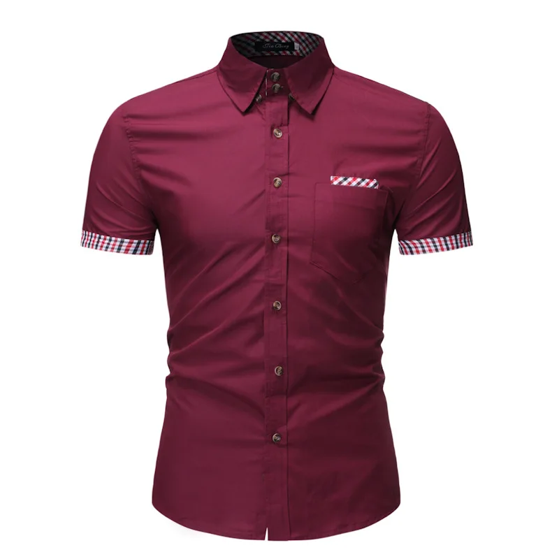 Hot Selling Men Plaid Contrast Color Joint Short-sleeved Shirt Men'S Wear Casual Shirt Zt-9019 
Hot Selling Men Plaid Contrast Color Joint Short-sleeved Shirt Men'S Wear Casual Shirt Zt-9019