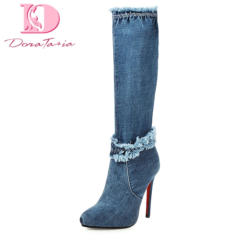 Doratasia Brand Winter Denim Boots For Women Shoes Platform Knee High Boots Sexy Party Thin High Heels Boots Woman Big Size 43
Doratasia Brand Winter Denim Boots For Women Shoes Platform Knee High Boots Sexy Party Thin High Heels Boots Woman Big Size 43