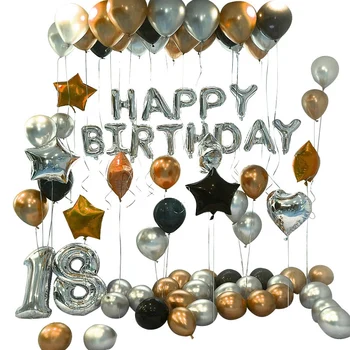 90Pcs Happy 18 Birthday Foil Number Balloons Metallic Globos 18Th Anniversary Birthday Party Decor Supplies Black&Gold
90Pcs Happy 18 Birthday Foil Number Balloons Metallic Globos 18Th Anniversary Birthday Party Decor Supplies Black&Gold