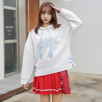 Lychee Girls Elk Buckle Tassel Women Hooded Sweatshirts Spring Autumn Lady Hooded Tops Casual Loose Female Hoodies Pullovers 
Lychee Girls Elk Buckle Tassel Women Hooded Sweatshirts Spring Autumn Lady Hooded Tops Casual Loose Female Hoodies Pullovers