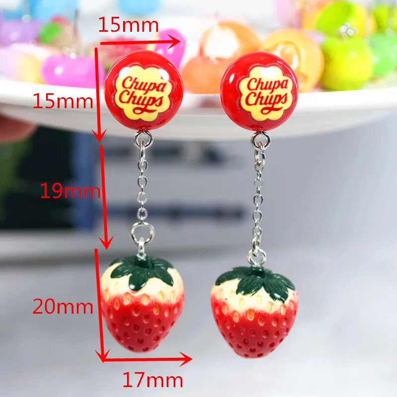 1Pair Stud Earring Multicolours Resin Candy Charms With Sweet Fruit Fashion Jewelry Gift 1Pair Stud Earring Multicolours Resin Candy Charms With Sweet Fruit Fashion Jewelry Gift