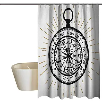 Compass Geometric Shower Curtain Hand Drawn Vintage Inspired Sea Navigation Journey Themed Black and White Design for Kids
Compass Geometric Shower Curtain Hand Drawn Vintage Inspired Sea Navigation Journey Themed Black and White Design for Kids