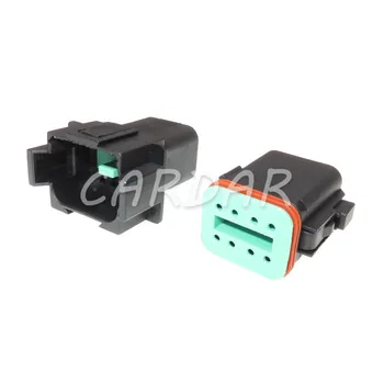 

1 Set 8 Pin DT04-8P DT06-8S Black Colour DT Series Automotive Waterproof Deutsch Connector Plug With Terminals