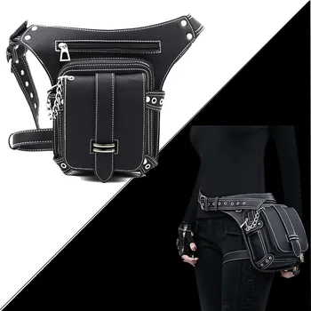 Steampunk Punk Retro Waist Bag PU Moto Biker Shoulder Gothic Messenger Bag Motorcycle Leg Bag Female Phone Bag Black Unisex
Steampunk Punk Retro Waist Bag PU Moto Biker Shoulder Gothic Messenger Bag Motorcycle Leg Bag Female Phone Bag Black Unisex