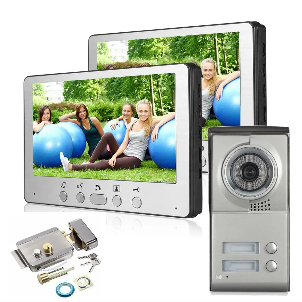 Wired Home 7'' Color Video Intercom Camera with 1/2 Monitor Video Door Phone for Apartments with Metal Electric Lock 
Wired Home 7'' Color Video Intercom Camera with 1/2 Monitor Video Door Phone for Apartments with Metal Electric Lock