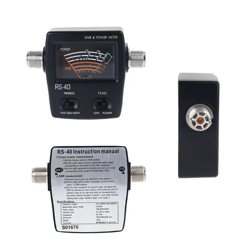 NISSEI RS40 Power SWR Meter RS-Measurable Up to 200W Power Range with Adapter Connector Walkie Talkie Accessories
NISSEI RS40 Power SWR Meter RS-Measurable Up to 200W Power Range with Adapter Connector Walkie Talkie Accessories