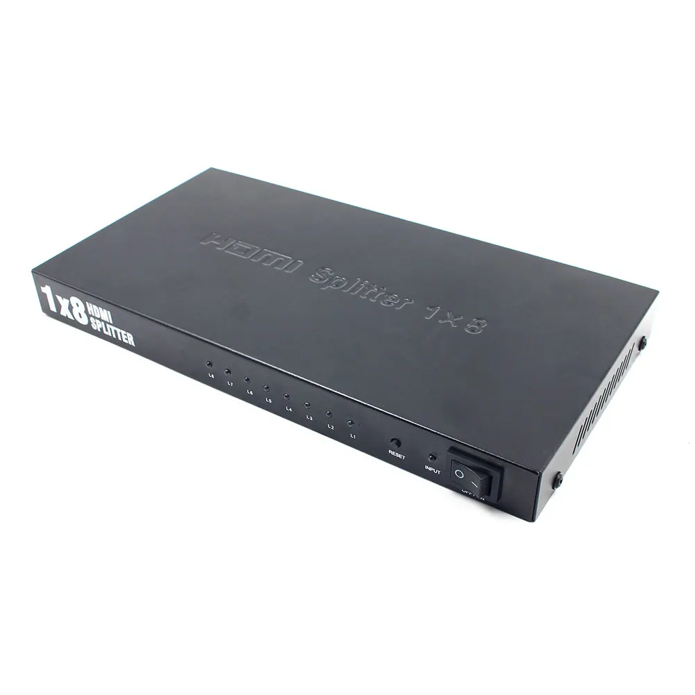 

4K*2k 1x8 HDMI 8 Port HDMI Video Splitter Audio Amplifier Repeater 3D 1080p 1 In To 8 Out 1x8 HDMI Splitter Converter HDTV