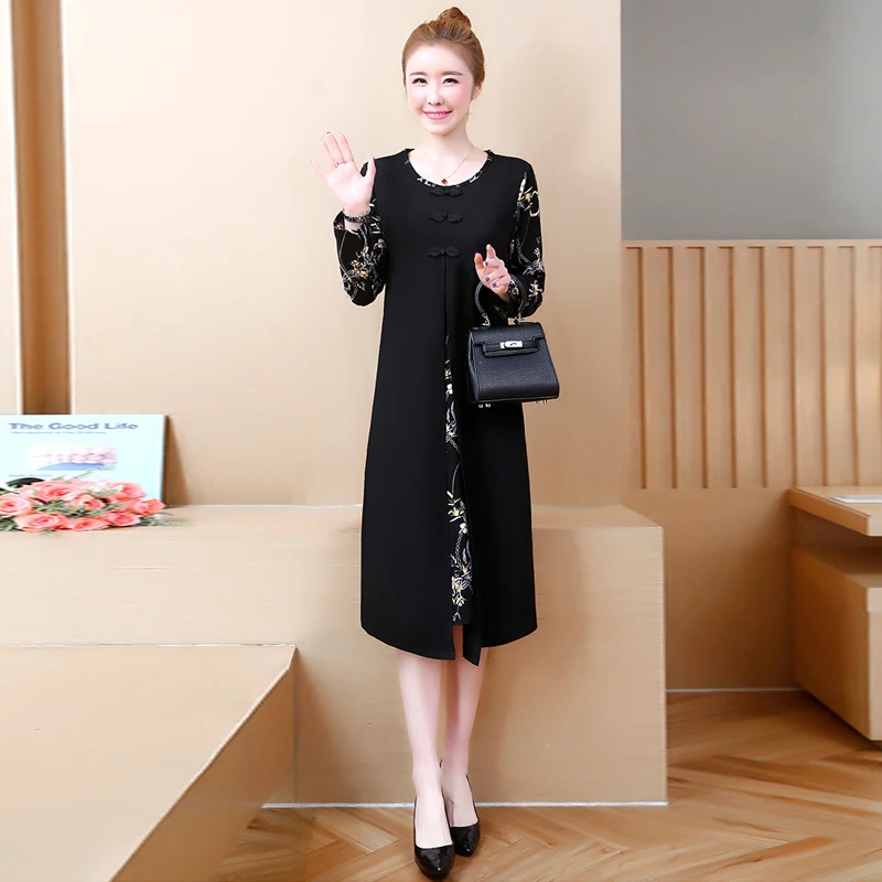 2019 New Print Stitching Round Neck long sleeve large size women's clothing Big Size Elegant Women Ladies Stitching Dresses
2019 New Print Stitching Round Neck long sleeve large size women's clothing Big Size Elegant Women Ladies Stitching Dresses
