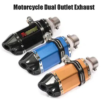 38-51mm Double Hole Racing Universal Escape Motorcycle Exhaust Muffler Tip Pit Dirt Bike Scooter Tail Vent Pipe Slip On 
38-51mm Double Hole Racing Universal Escape Motorcycle Exhaust Muffler Tip Pit Dirt Bike Scooter Tail Vent Pipe Slip On