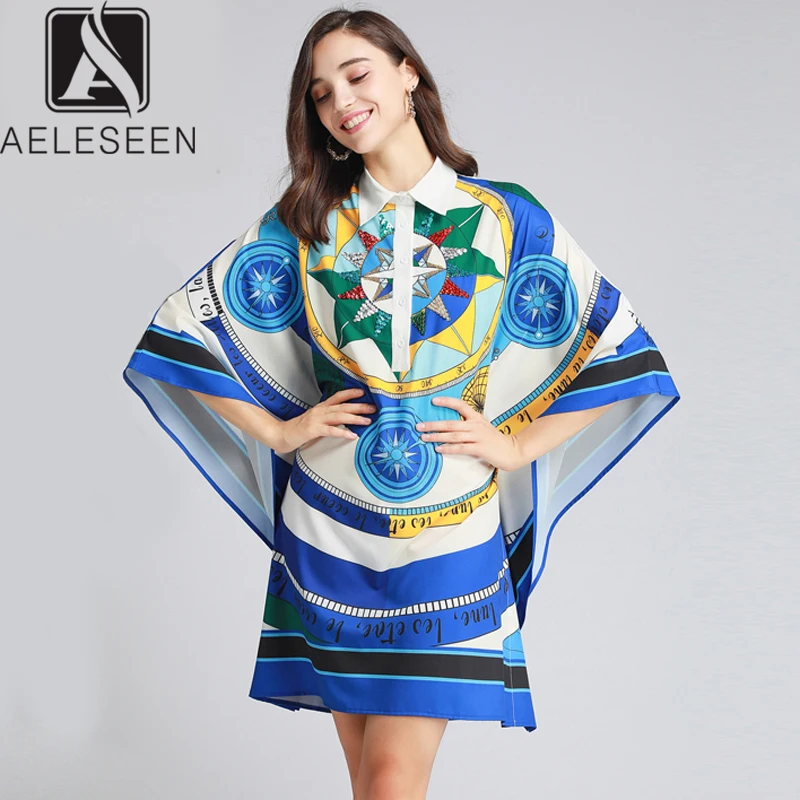 AELESEEN 2020 Mix Style Turn-Down Collar Loose Dresses High Street Batwing Luxury Sequined Compass Print Knee-Length Midi Dress
AELESEEN 2020 Mix Style Turn-Down Collar Loose Dresses High Street Batwing Luxury Sequined Compass Print Knee-Length Midi Dress