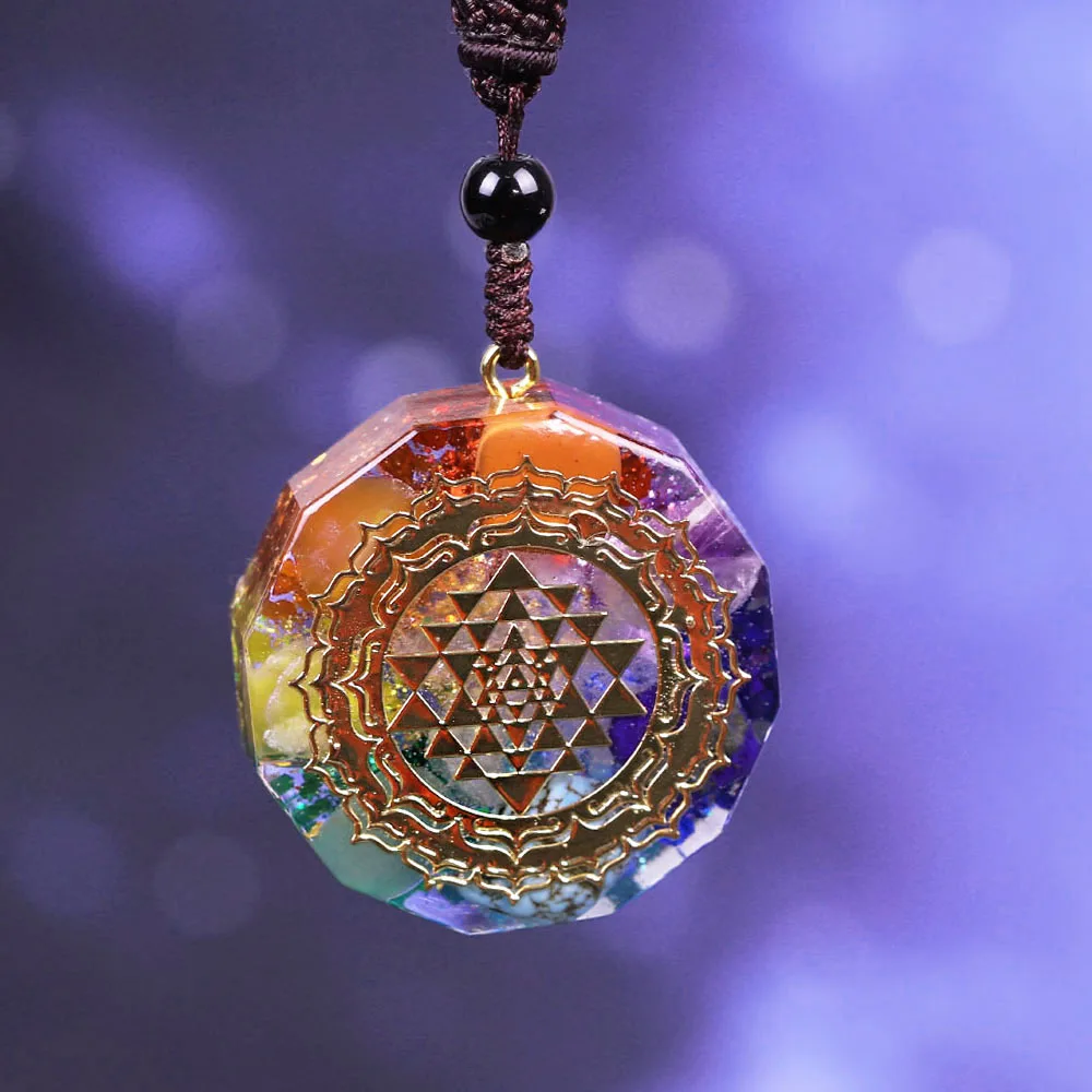 Multicolored Sri Yantra Pendant Multicolored Sri Yantra Pendant