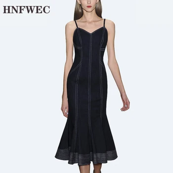 Women Dress Sleeveless Spaghetti Strap Denim Dresses Sexy Slim Fishtail Jean Dress High Waist Long Vintage Dresses New P243
Women Dress Sleeveless Spaghetti Strap Denim Dresses Sexy Slim Fishtail Jean Dress High Waist Long Vintage Dresses New P243