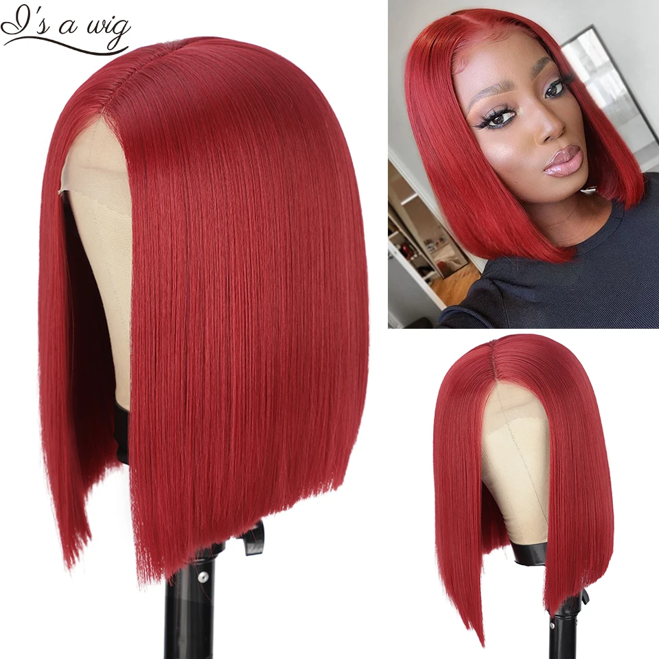 I's a wig Short Red Lace Front Wigs Straight Synthetic Lace Wigs for Black Women Middle Part Black Mix Brown Blonde Daliy Hairs
I's a wig Short Red Lace Front Wigs Straight Synthetic Lace Wigs for Black Women Middle Part Black Mix Brown Blonde Daliy Hairs