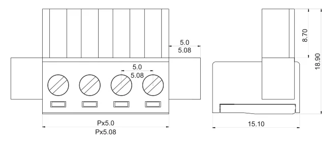 Description Picture 3 of item5sets 5.08 Through-wall Welding-free Terminal 2P/3P/4P/5P/6P/7P/8P/10P 2EDGWC 5.08mm Fixed Terminal on The Plug-in Panel