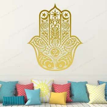 Hamsa Hand Wall Decals - Yoga wall sticker vinyl Buddha Wall decor Namaste home bedroom art mural HJ1145 
Hamsa Hand Wall Decals - Yoga wall sticker vinyl Buddha Wall decor Namaste home bedroom art mural HJ1145