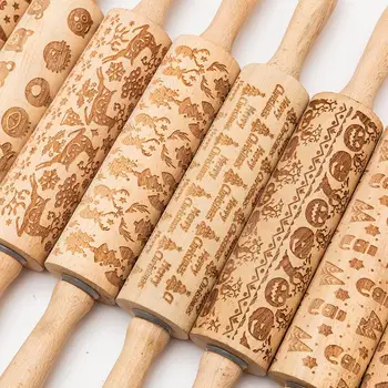 Christmas Embossing Rolling Pin Baking Cookie Noodle Biscuit Fondant Cake Dough Engraved Roller Reindeer Party Kitchen Tool
Christmas Embossing Rolling Pin Baking Cookie Noodle Biscuit Fondant Cake Dough Engraved Roller Reindeer Party Kitchen Tool