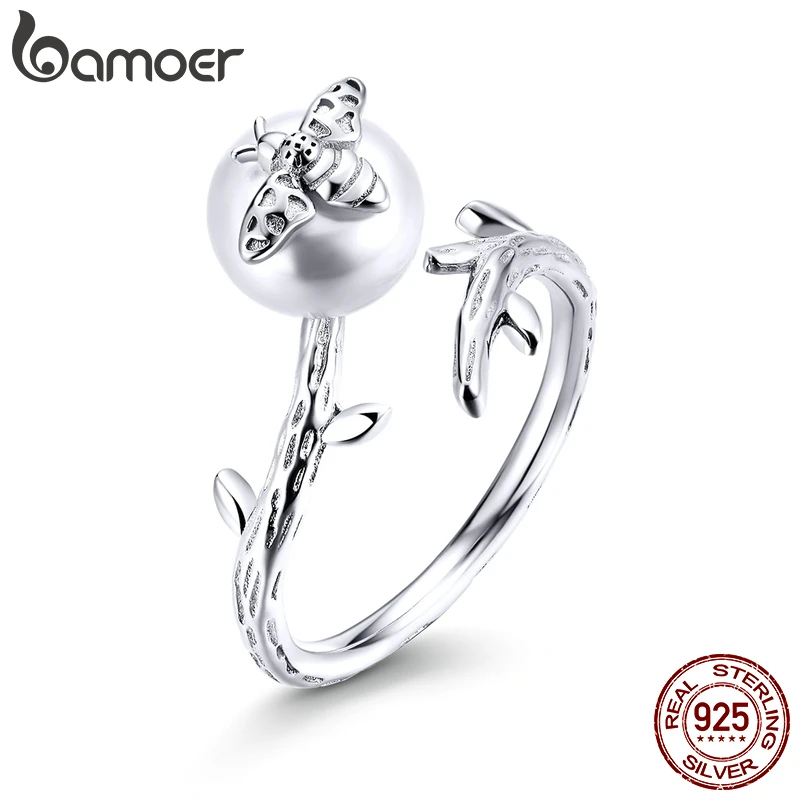 bamoer Real 925 Sterling Silver Bee on the Pearl Open Adjustable Finger Rings for Women Elegant Fashion Jewelry BSR101
bamoer Real 925 Sterling Silver Bee on the Pearl Open Adjustable Finger Rings for Women Elegant Fashion Jewelry BSR101