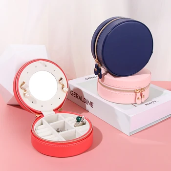 Portable Round Jewelry Box Travel Zipper PU Leather Jewellery Packaging Display Organizer Gift Box Earring Storage Carrying Case
Portable Round Jewelry Box Travel Zipper PU Leather Jewellery Packaging Display Organizer Gift Box Earring Storage Carrying Case