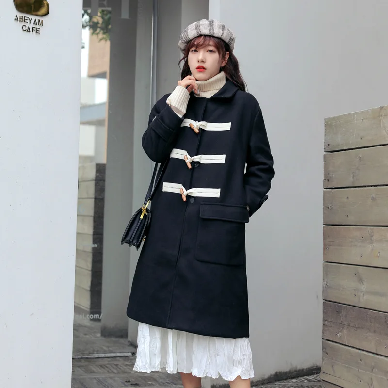 2019 Winter New Style South Korea Sweet Short-height Loose-Fit Mid-length Toggle Woolen Coat Coat
2019 Winter New Style South Korea Sweet Short-height Loose-Fit Mid-length Toggle Woolen Coat Coat
