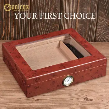 VOLENX Glasstop Humidor with Metal Digital Hygrometer and Plastic Humidifier for Club Cigar Box Holds 25 Fingers Cigar Cabinet
VOLENX Glasstop Humidor with Metal Digital Hygrometer and Plastic Humidifier for Club Cigar Box Holds 25 Fingers Cigar Cabinet