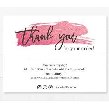 Personalize Business Thank You Insert Card, Rose Gold Customer Thank You Card, Customer Thank You Note, Package Insert Card
Personalize Business Thank You Insert Card, Rose Gold Customer Thank You Card, Customer Thank You Note, Package Insert Card
