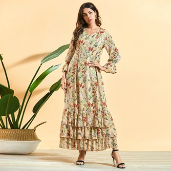 Siskakia Chiffon Maxi Long Dress Apricot Buttons V Neck Flare Sleeve High Waist Multi-layer Ruffle Hem A Line Dresses Spring New
Siskakia Chiffon Maxi Long Dress Apricot Buttons V Neck Flare Sleeve High Waist Multi-layer Ruffle Hem A Line Dresses Spring New