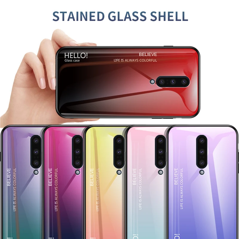 Модный чехол для телефона из витражного стекла OnePlus 8 7T 7 Pro 1 + 6 6T 5 5T защитный с