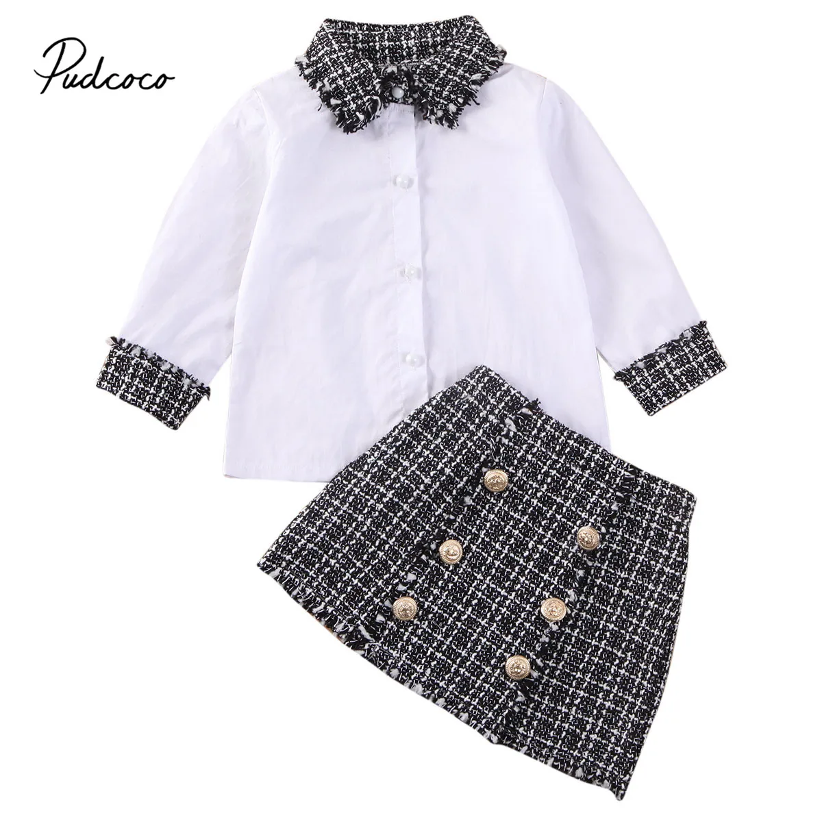 Pudcoco 1-6T Toddler Baby Girls Clothes Set Elegant Turn Down Collar White Shirts + Plaid Check Skirts Kids Fashion Outfits
Pudcoco 1-6T Toddler Baby Girls Clothes Set Elegant Turn Down Collar White Shirts + Plaid Check Skirts Kids Fashion Outfits