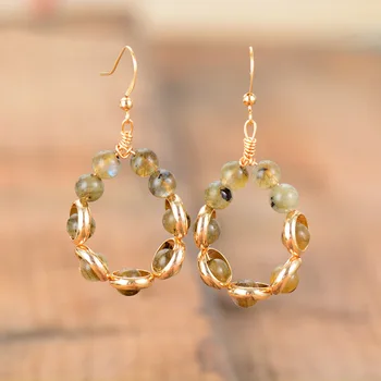Earrings for Women Labradorite Gold Tone Hoop Drop Earring Bohemian Natural Stone Jewelry Dropship Gifts 
Earrings for Women Labradorite Gold Tone Hoop Drop Earring Bohemian Natural Stone Jewelry Dropship Gifts