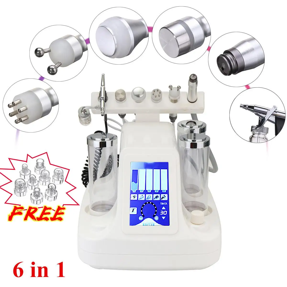 6 in 1 Dermabrasion Hydra Machine Oxygen Water injection Skin Beauty Cleansing Facial Bubble Machine Photon Skin Care
6 in 1 Dermabrasion Hydra Machine Oxygen Water injection Skin Beauty Cleansing Facial Bubble Machine Photon Skin Care