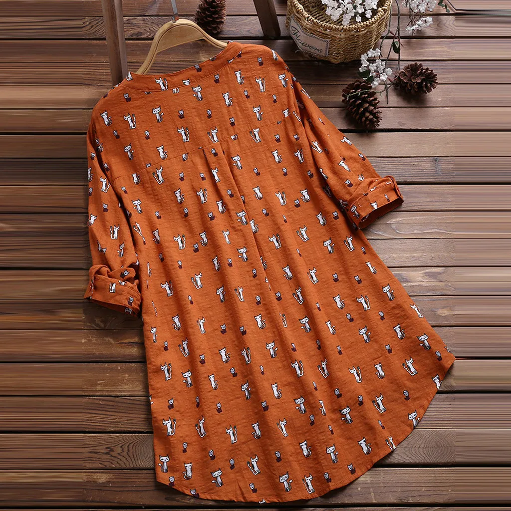 Plus Size Womens Tops And Shirt Vintage 3/4 Sleeve Long Shirt 2019 Women Clothes Harajuku Ladies Tops Fashion Clothing Z0820
Plus Size Womens Tops And Shirt Vintage 3/4 Sleeve Long Shirt 2019 Women Clothes Harajuku Ladies Tops Fashion Clothing Z0820
