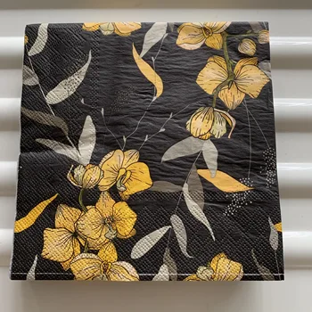 Decoupage wedding vintage napkin paper elegant black tissue yellow flower handkerchief birthday party beautiful serviettes decor
Decoupage wedding vintage napkin paper elegant black tissue yellow flower handkerchief birthday party beautiful serviettes decor