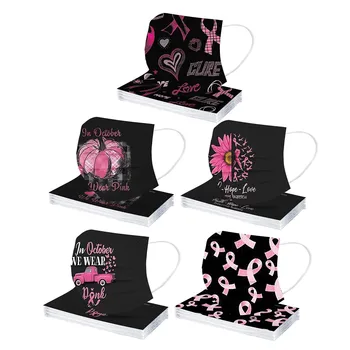50pc Adult Facemask Breast Cancer Awareness Hope Ribbon Masks Disposable Protection Mask 3-layer Non-woven Mondkapjes Маска
50pc Adult Facemask Breast Cancer Awareness Hope Ribbon Masks Disposable Protection Mask 3-layer Non-woven Mondkapjes Маска