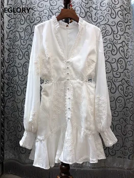Hollow Out Sexy Club Dress 2019 Autumn Style Women V-Neck Appliques Embroidery Long Sleeve White Red Black Casual Dress Vestidos 
Hollow Out Sexy Club Dress 2019 Autumn Style Women V-Neck Appliques Embroidery Long Sleeve White Red Black Casual Dress Vestidos