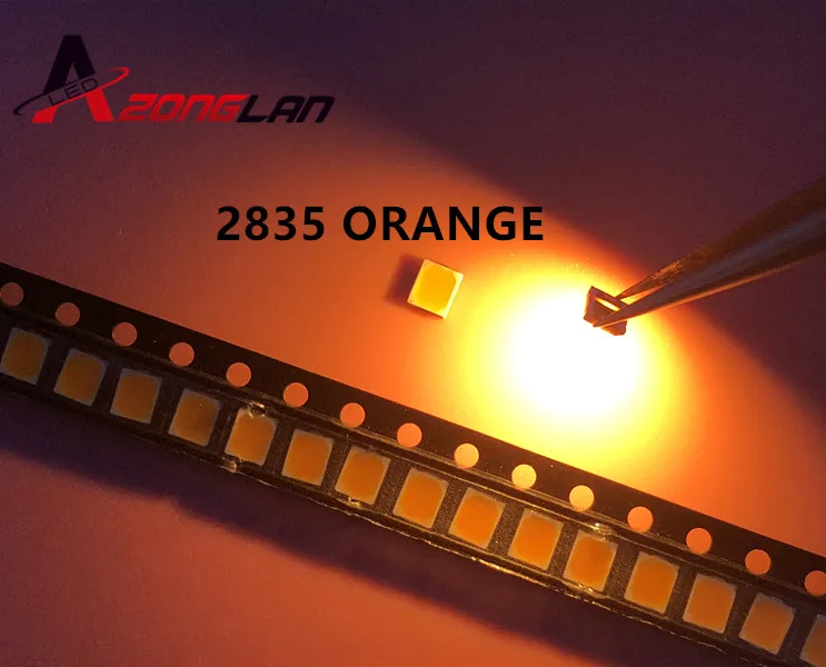 500 шт./лот SMD LED 2835 Светодиодные лампы 0 2 хайлайтер Вт оранжевый Янтарный