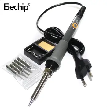 EU Plug 220V 60W Electrical Soldering Iron Adjustable Temperature Soldering Gun Welding Rework Repair Tool With 5pcs Solder Tip
EU Plug 220V 60W Electrical Soldering Iron Adjustable Temperature Soldering Gun Welding Rework Repair Tool With 5pcs Solder Tip