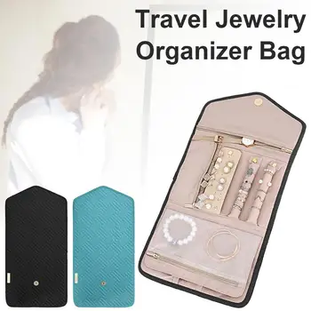 Portable Travel Jewelry Organizer Display Box Foldable Jewelry Case For Ring Necklaces Bracelet Earring Women Makeup Zipper Case 
Portable Travel Jewelry Organizer Display Box Foldable Jewelry Case For Ring Necklaces Bracelet Earring Women Makeup Zipper Case