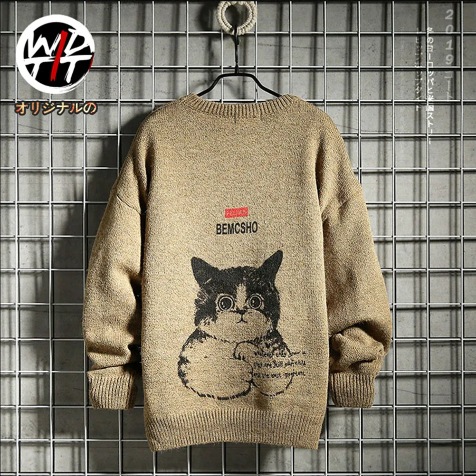 Printed Cat Knitted New Jumper Sweaters Streetwear Hip Hop Men Harajuku Casual Knitwear Sweater Fashion Tops Male
Printed Cat Knitted New Jumper Sweaters Streetwear Hip Hop Men Harajuku Casual Knitwear Sweater Fashion Tops Male