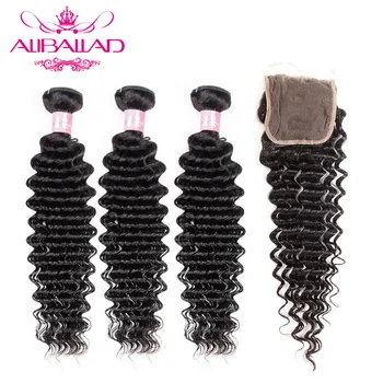 Aliballad Brazilian Deep Wave 3 Bundles With Closure 4x4 Free Part Closure High Ratio Remy Human Hair Bundles With Closure
Aliballad Brazilian Deep Wave 3 Bundles With Closure 4x4 Free Part Closure High Ratio Remy Human Hair Bundles With Closure