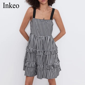Sweet Plaid Print Women Cascading Ruffles Dress for Girls Fashion Cute WomenSleeveless Dress Strap Vestidos Party INKEO 9D178
Sweet Plaid Print Women Cascading Ruffles Dress for Girls Fashion Cute WomenSleeveless Dress Strap Vestidos Party INKEO 9D178