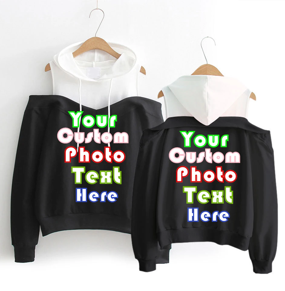 Personalized customization New fashion Off-Shoulder Fake Two-Piece Girl Student Hoodie Coat Custom Logo Printed Text Photo
Personalized customization New fashion Off-Shoulder Fake Two-Piece Girl Student Hoodie Coat Custom Logo Printed Text Photo