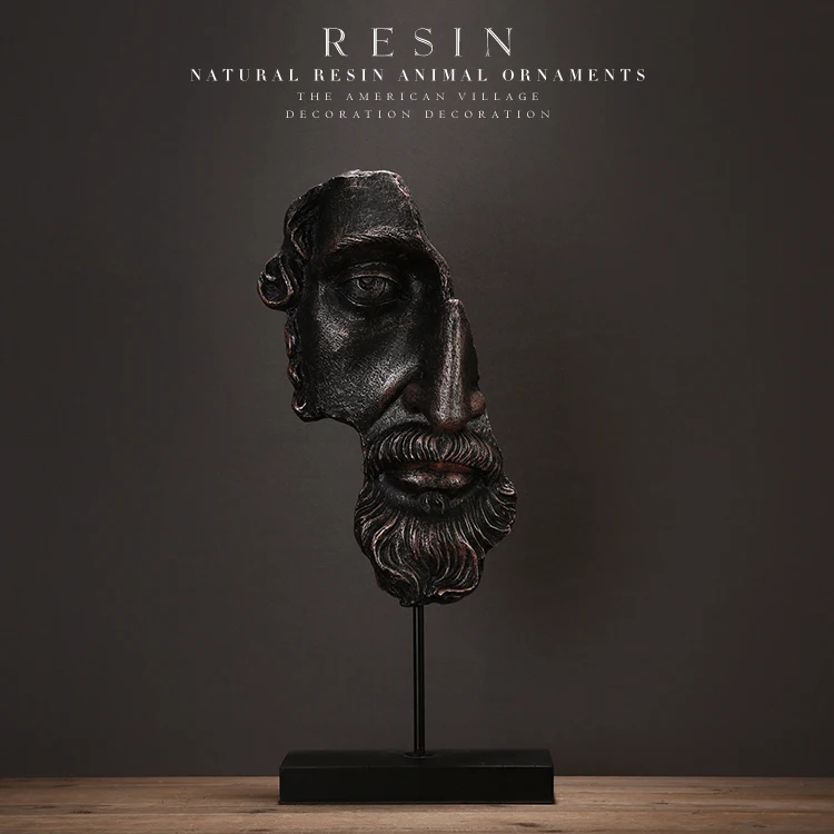 American Country Vintage Resin Decoration Home Livingroom Table Art Half Face White Black Head Ornaments Study Desktop Crafts
American Country Vintage Resin Decoration Home Livingroom Table Art Half Face White Black Head Ornaments Study Desktop Crafts