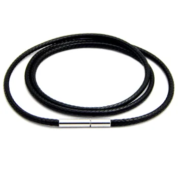 1mm 2/3MM Black Leather Cord Wax Rope Chain Necklace 316L Stainless Steel Tube Clasp DIY Jewelry Accessories Necklaces Chain 1PC
1mm 2/3MM Black Leather Cord Wax Rope Chain Necklace 316L Stainless Steel Tube Clasp DIY Jewelry Accessories Necklaces Chain 1PC