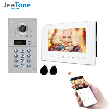 

Jeatone 7 Inch Wireless Wifi 960p Video Intercom for Home IP Video Doorbell Fingerprint Unlock HD Screen Wifi Intercom System