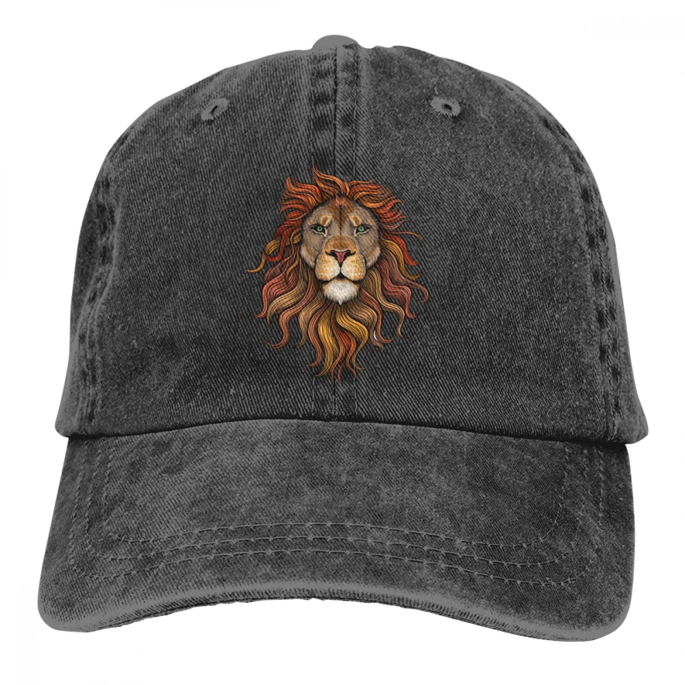 Лев Лео Casquette черный унисекс Мужские Женские деним бейсболка с ремешком Кепки