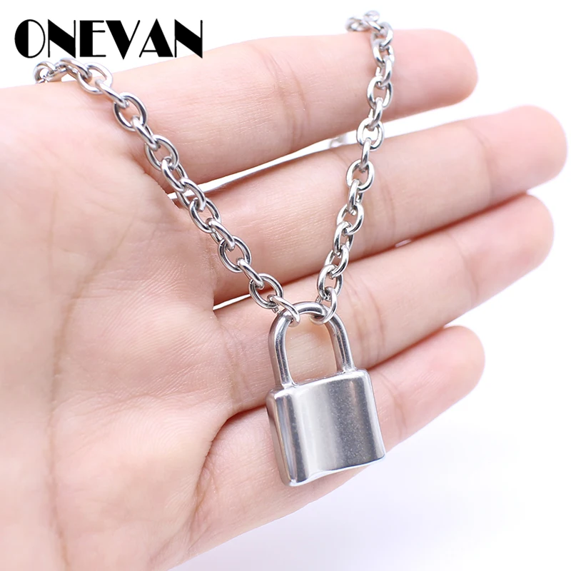Fashion Silver/Gold Color PadLock Necklaces Chain Long Chain Collar Statement Punk Choker Lock Pendant Necklace Party Jewelry
Fashion Silver/Gold Color PadLock Necklaces Chain Long Chain Collar Statement Punk Choker Lock Pendant Necklace Party Jewelry