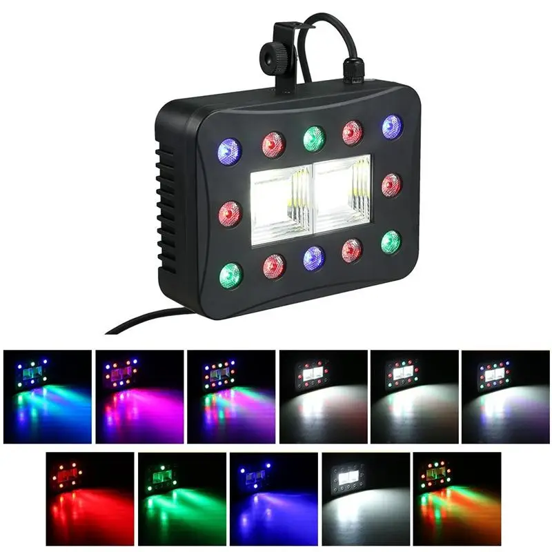 Led Strobe Flash Light Portable 30W RGB+White Sound Control Strobe Adjustable For Stage Disco Bar Party Club 
Led Strobe Flash Light Portable 30W RGB+White Sound Control Strobe Adjustable For Stage Disco Bar Party Club