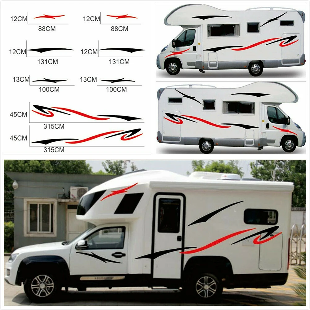 Two side RV Stripes Graphics Decals Car Stickers Vinyl Graphics for Caravan Travel Trailer Camper Van
Two side RV Stripes Graphics Decals Car Stickers Vinyl Graphics for Caravan Travel Trailer Camper Van